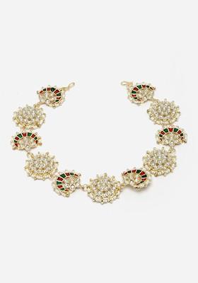 Gold-Plated Kundan Studded Vilandi Matha Patti