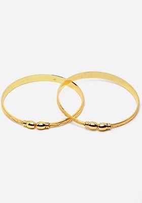 Women Set Of 2 Gold-Toned Gold-Plated Kada Bracelet