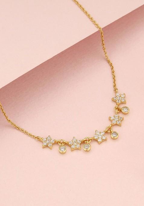 Indya X Giva 925 Silver Golden Floral Serenade Necklace