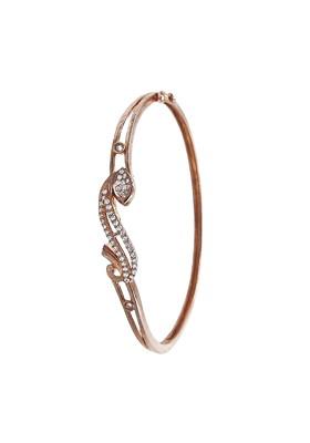 Cubic Zirconia Rose Gold-Plated Kada Bracelet