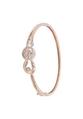 Cubic Zirconia Rose Gold-Plated Kada Bracelet