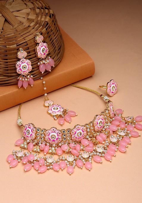 Gold Plated Necklace and Earrings