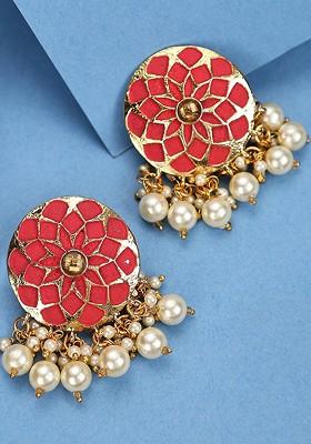 Gold Plated Circular Stud Earrings