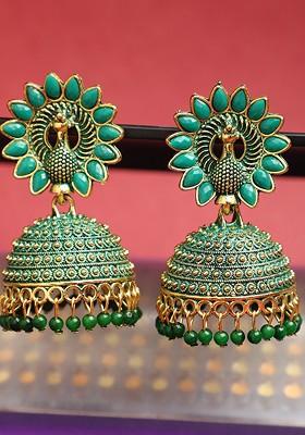 Gold Plated Contemporary Jhumkas Earrings