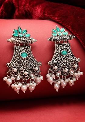 Silver Plated Contemporary Drop Earrings