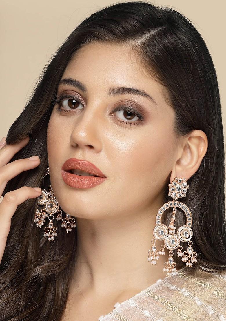 Rose Gold Plated Contemporary Drop Earrings