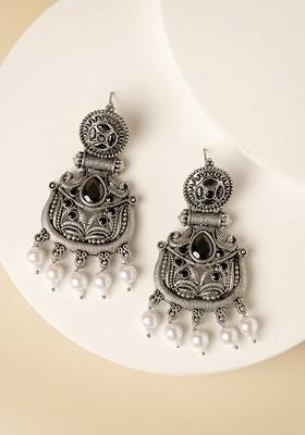 Silver Plated Contemporary Drop Earrings