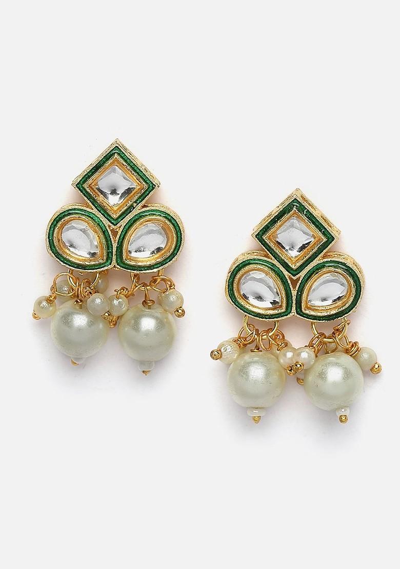 Gold Plated Kundan Stone And Pearl Studded Layered Jewellery Set