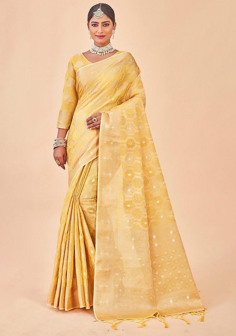 Gold-Toned popular Ethnic Motifs Zari Saree