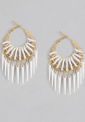 Gold-Plated Teardrop Shaped Drop Earrings