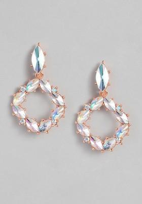 Gold-Plated Teardrop Shaped Drop Earrings