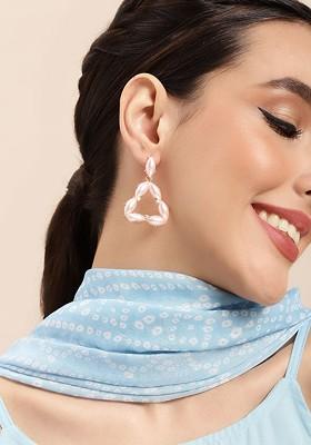 Gold-Plated Teardrop Shaped Drop Earrings