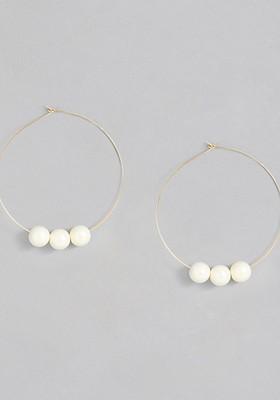 Gold-Plated Circular Hoop Earrings