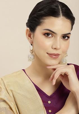 Gold-Toned Dome Shaped Jhumkas Earrings