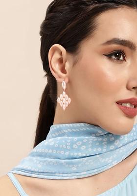 Gold-Plated Teardrop Shaped Drop Earrings