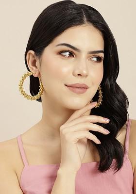 Gold-Plated Circular Hoop Earrings