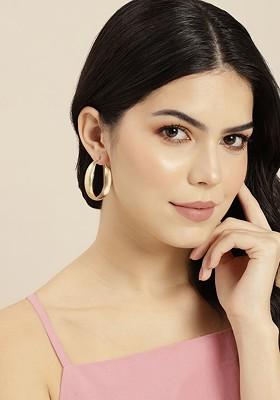 Gold-Plated Circular Hoop Earrings