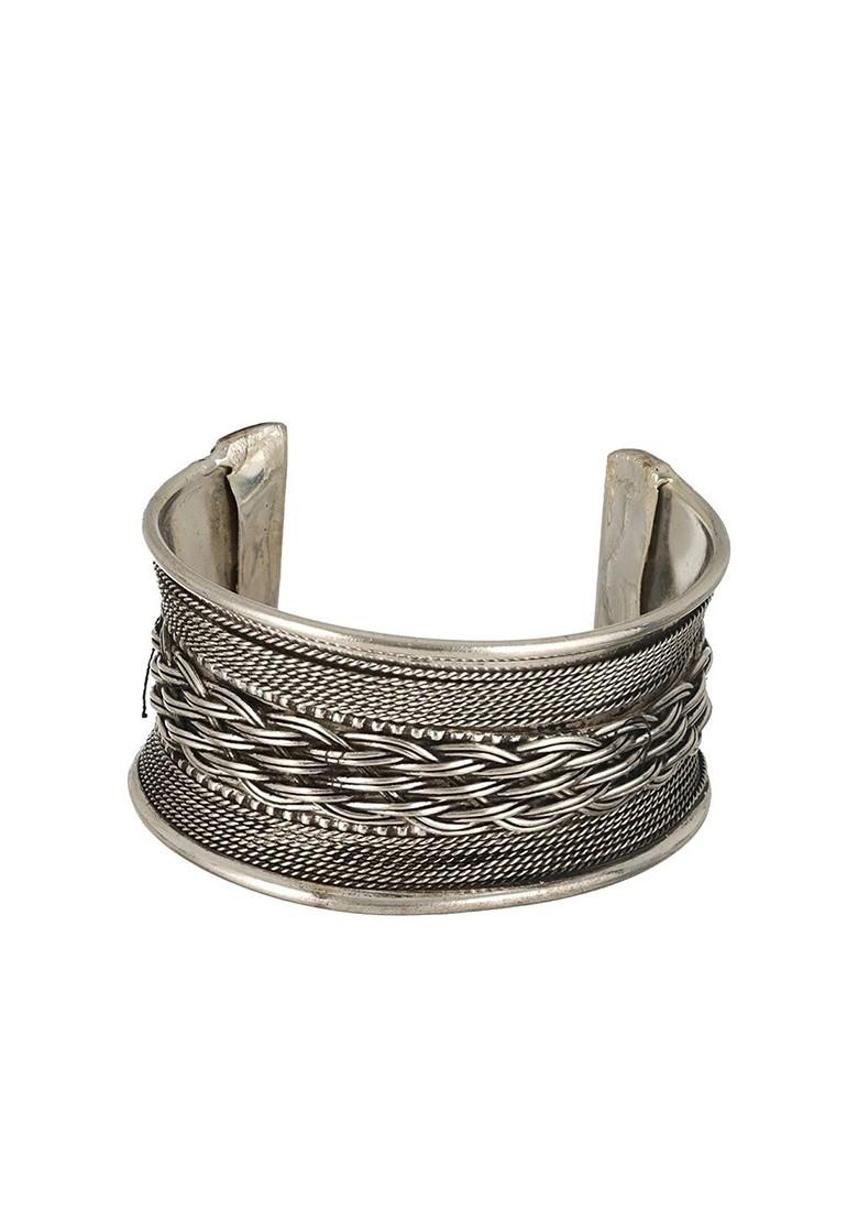 Silver Plated Oxidised Cuff Bracelet