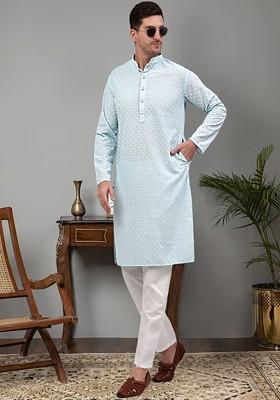 Ethnic Motifs Embroidered Regular Chikankari Pure Cotton Kurta With Trousers