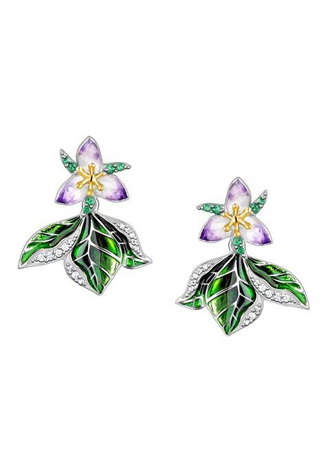 Indya X Giva Rhodium Plated 925 Sterling Silver Contemporary Studs Earrings