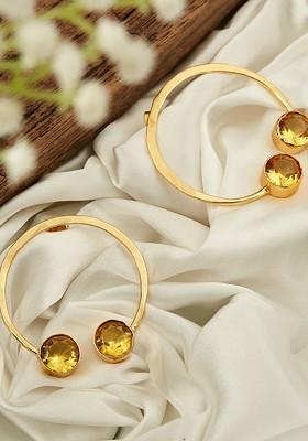 Gold Plated Contemporary Hoop Earrings