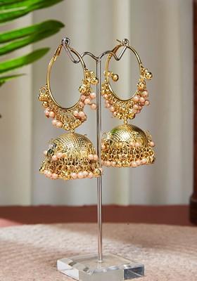 Gold Plated Contemporary Jhumkas Earrings