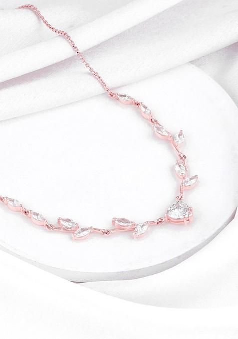 Indya X Giva Sterling Silver Rose Gold Plated Necklace