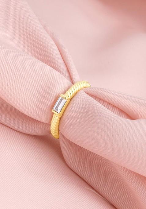 Indya X Giva Gold Plated Stone Studded Adjustable Finger Ring