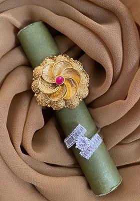 Set Of 2 Gold And Silver Plated Cubic Zirconia Studded Finger Ring