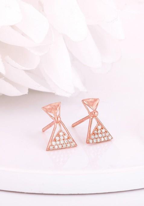 Indya X Giva Rose Gold Plated Sterling Silver Studs Earrings