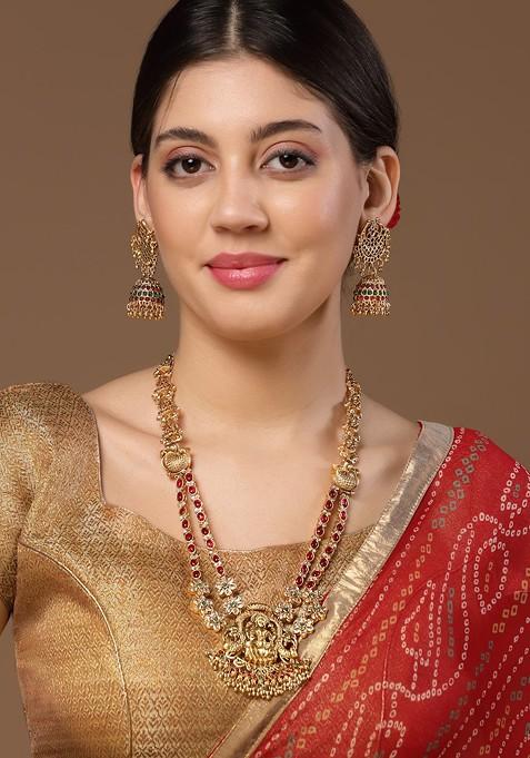 Gold Plated Kundan Studded Jewellery Set