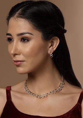 Gold Plated Stones Studded Jewellery Set