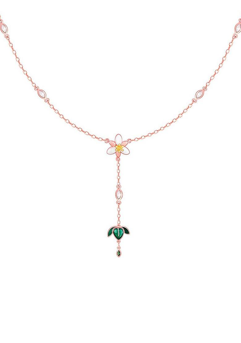 Indya X Giva Sterling Silver Rose Gold Plated Stone Studded Necklace