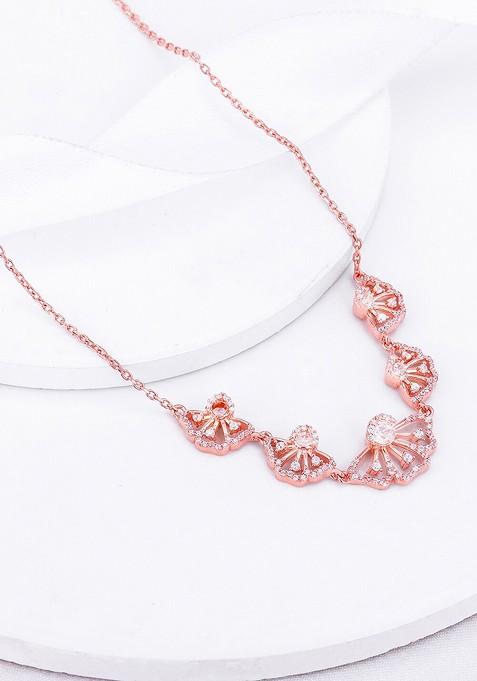 Indya X Giva 925 Sterling Silver Rose Gold Plated Necklace