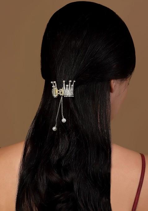  Gold Plated Embellished Claw Clip