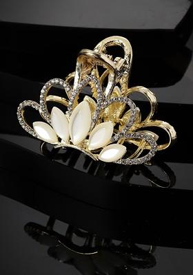 Gold Plated Embellished Claw Clip