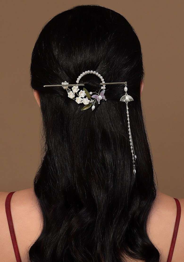 Gold Plated Embellished Hairstick - Indya
