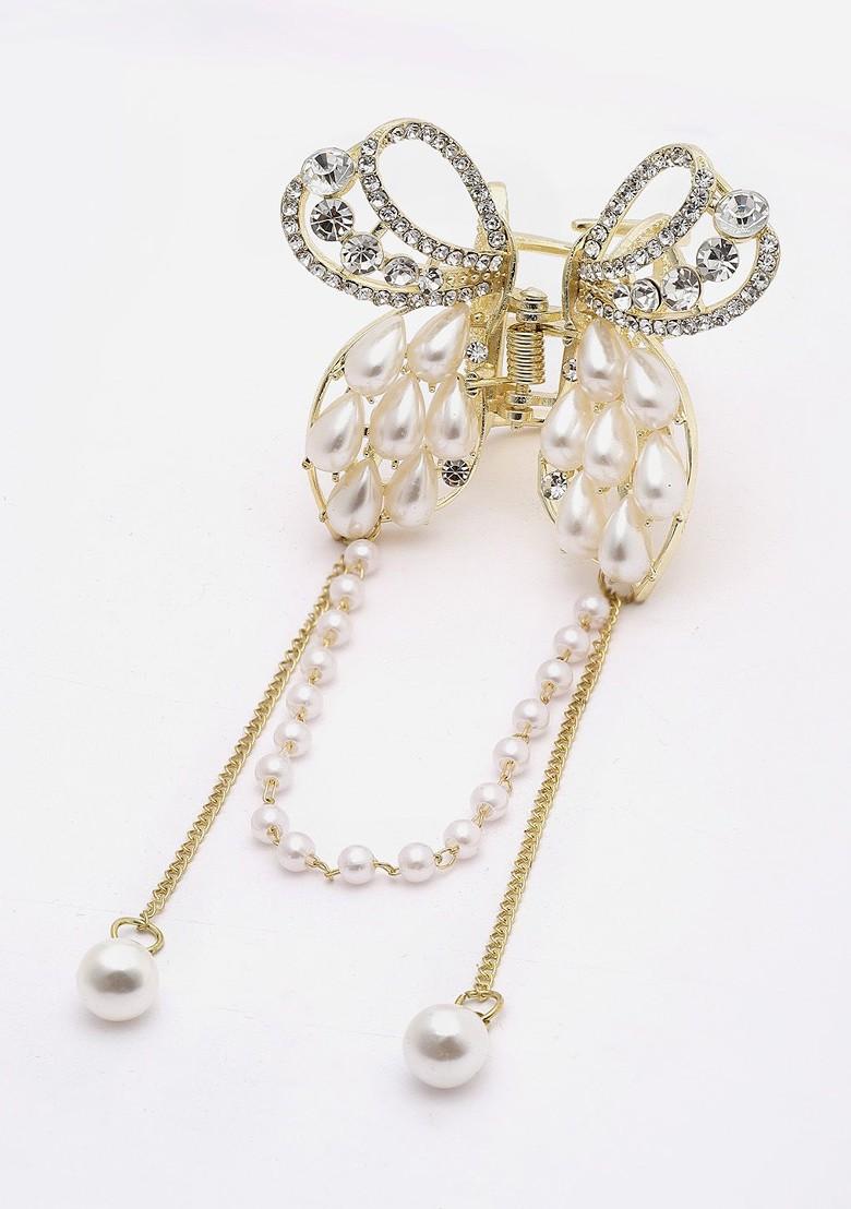 Gold Plated Embellished Claw Clip