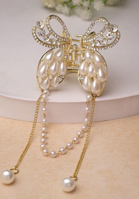 Gold Plated Embellished Claw Clip