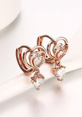 Rose Gold Contemporary Half Hoop Earrings