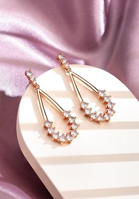 Gold Toned Contemporary Hoop Earrings