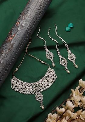 Gold Plated Artificial Beads And Stones Studded Jewellery Set