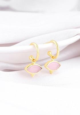 Indya X Giva 925 Sterling Silver Gold Plated Stone Studded Contemporary Studs Earrings