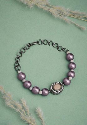 Silver Plated American Diamond Studded Brass Wraparound Bracelet