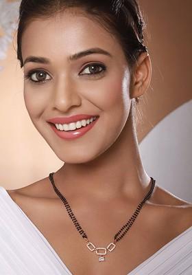 Rose Gold Plated Cubic Zirconia Studded Mangalsutra