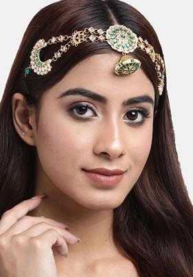 Gold-Plated Kundan-Studded Borla Matha Patti