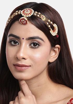 Gold-Plated Kundan-Studded Borla Matha Patti