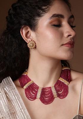 Gold Plated Pearls Studded Jewellery Set