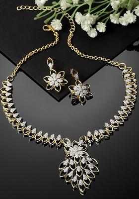 Gold Plated Kundan Stone Studded Jewellery Set