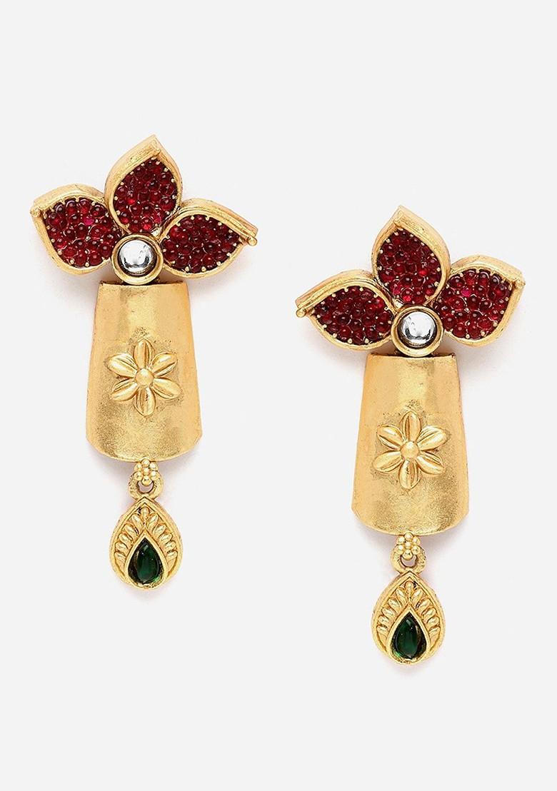 Gold Plated Artificial Stones and Beads Jewellery Set